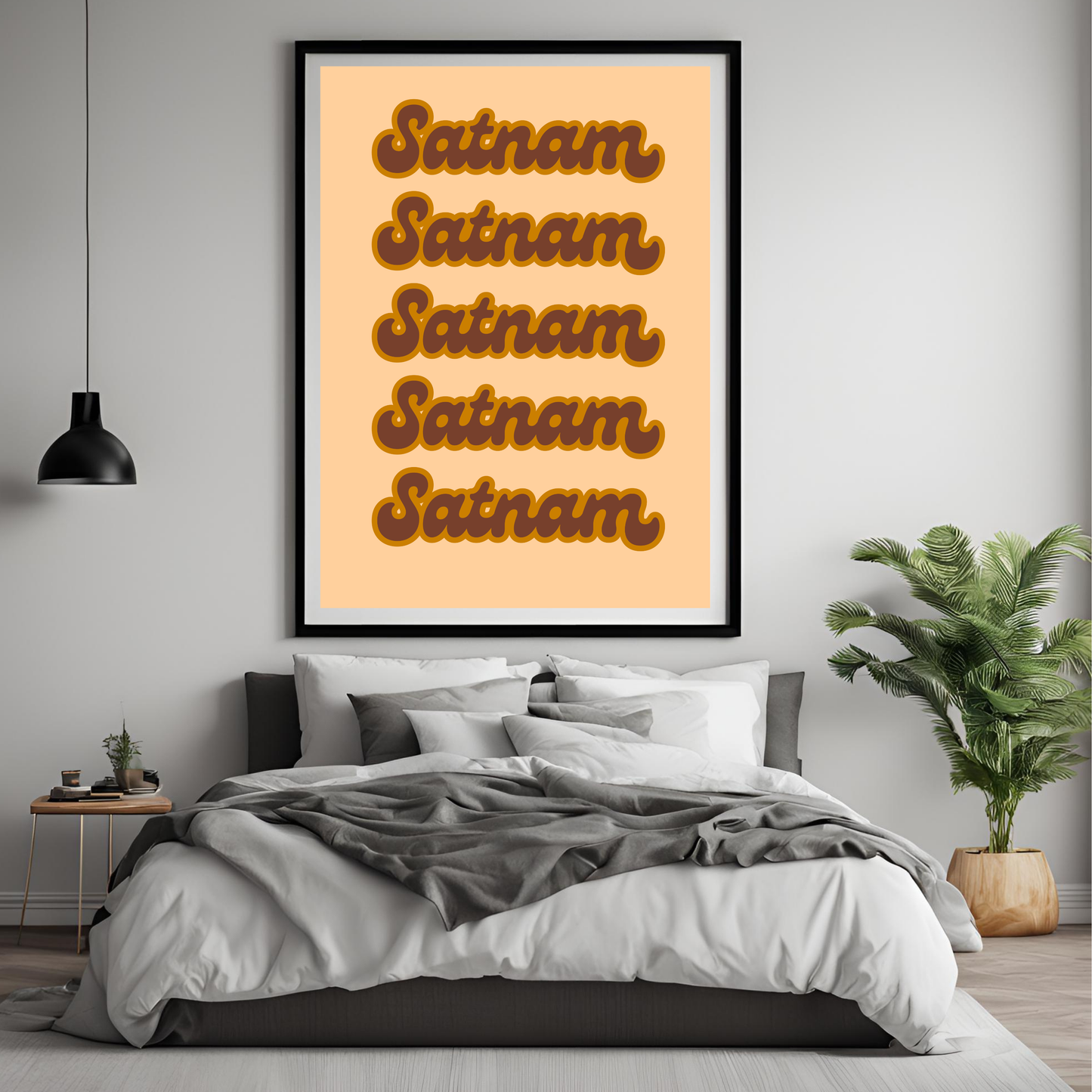Satnam Retro Framed A4 Print - Portrait/Black