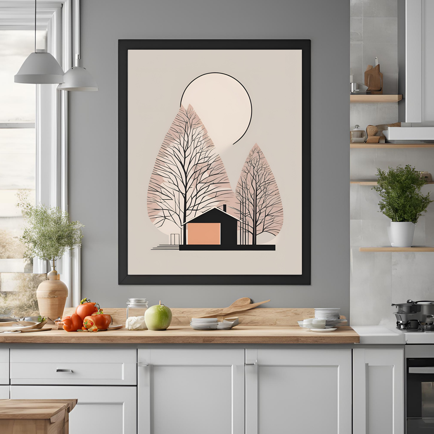 Scandinavian Nordic Tree Wall Art Digital Download