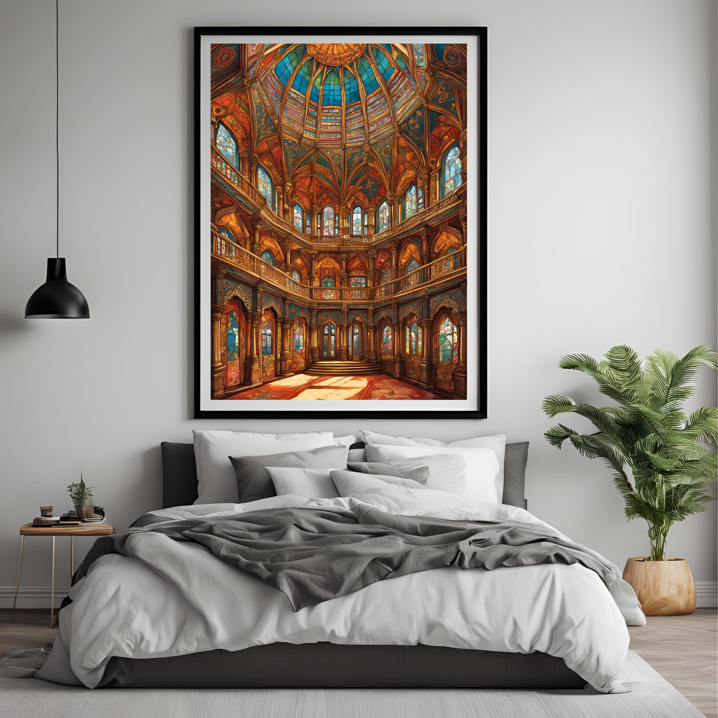 Indian Palace Colourful Interior Architecture Wall Art Digital Print