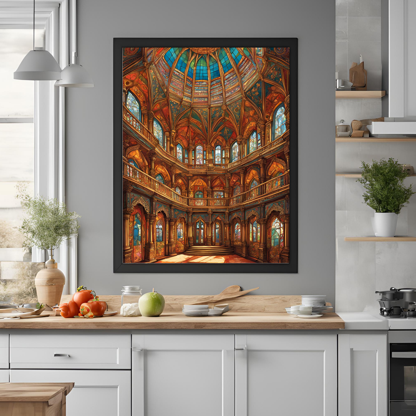 Indian Palace Colourful Interior Architecture Wall Art Digital Print