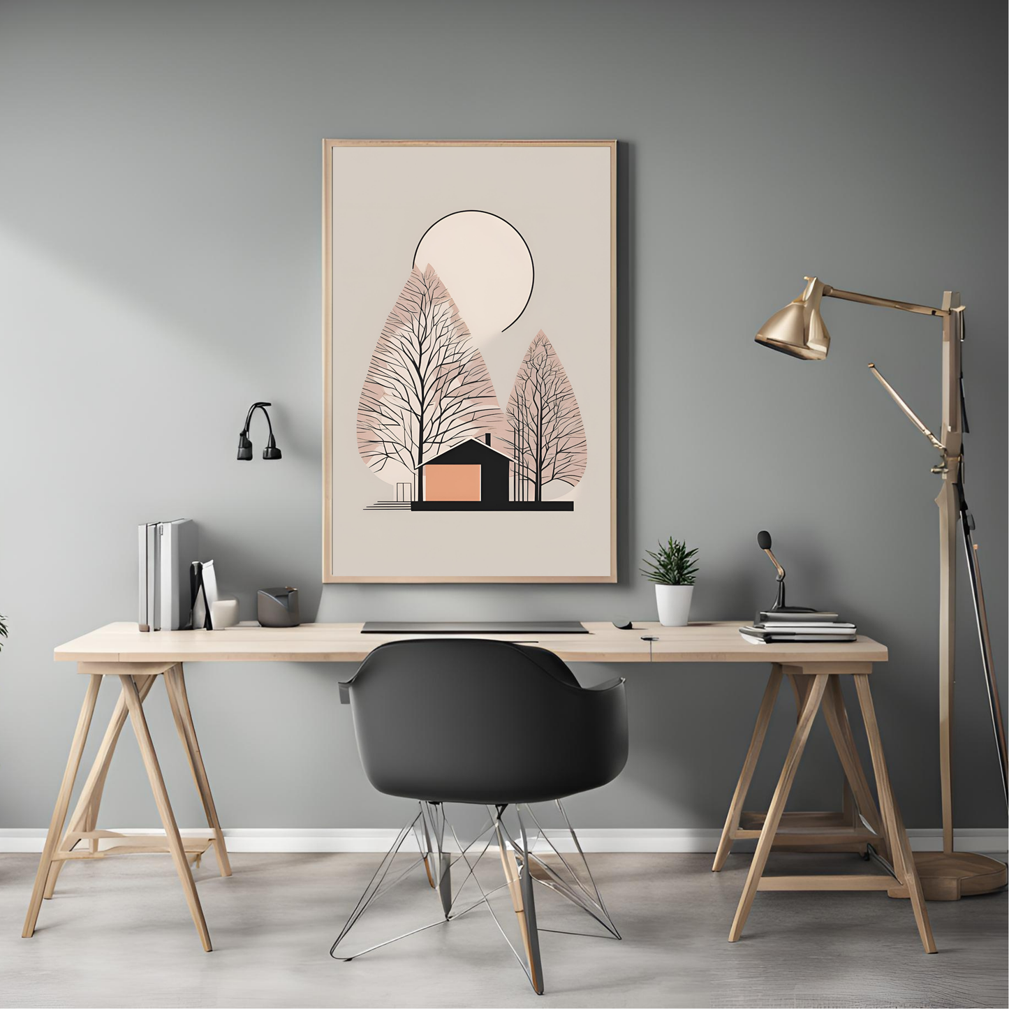 Scandinavian Nordic Tree Wall Art Digital Download