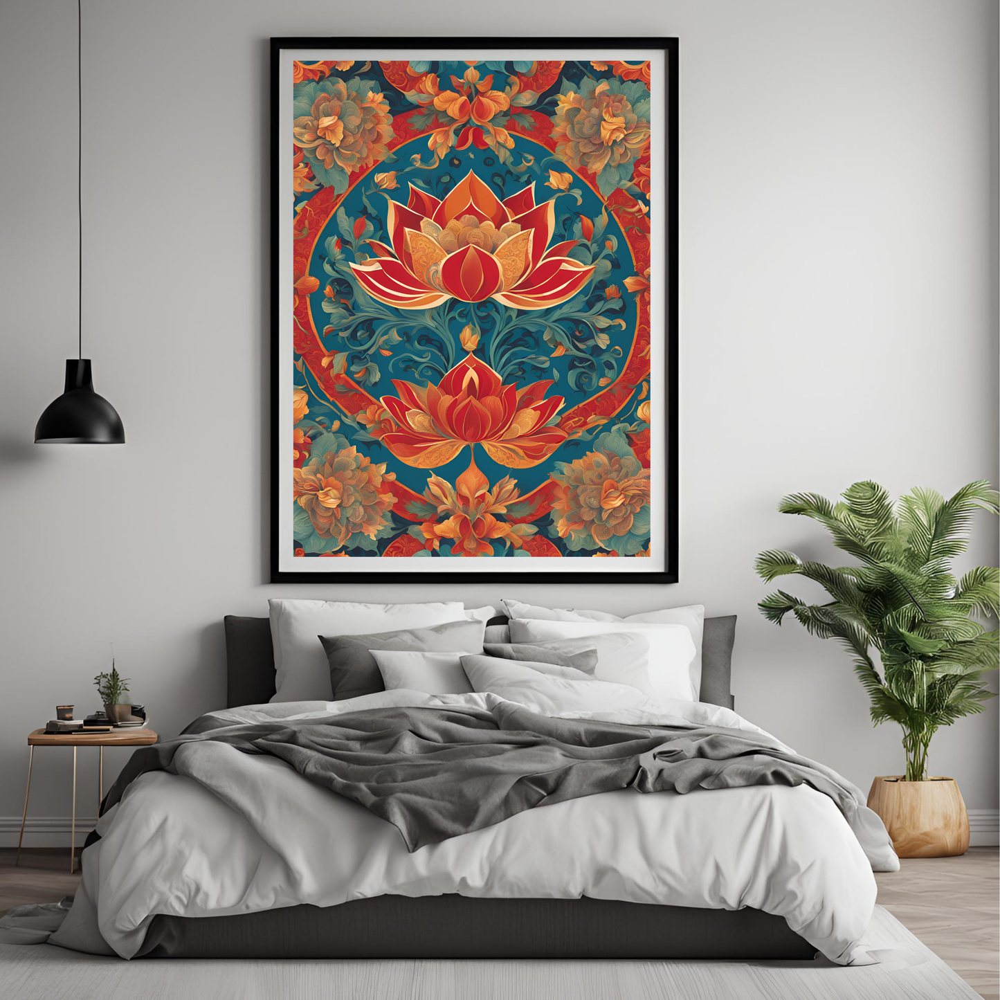 Lotus Traditional Folk Print - Digital Download