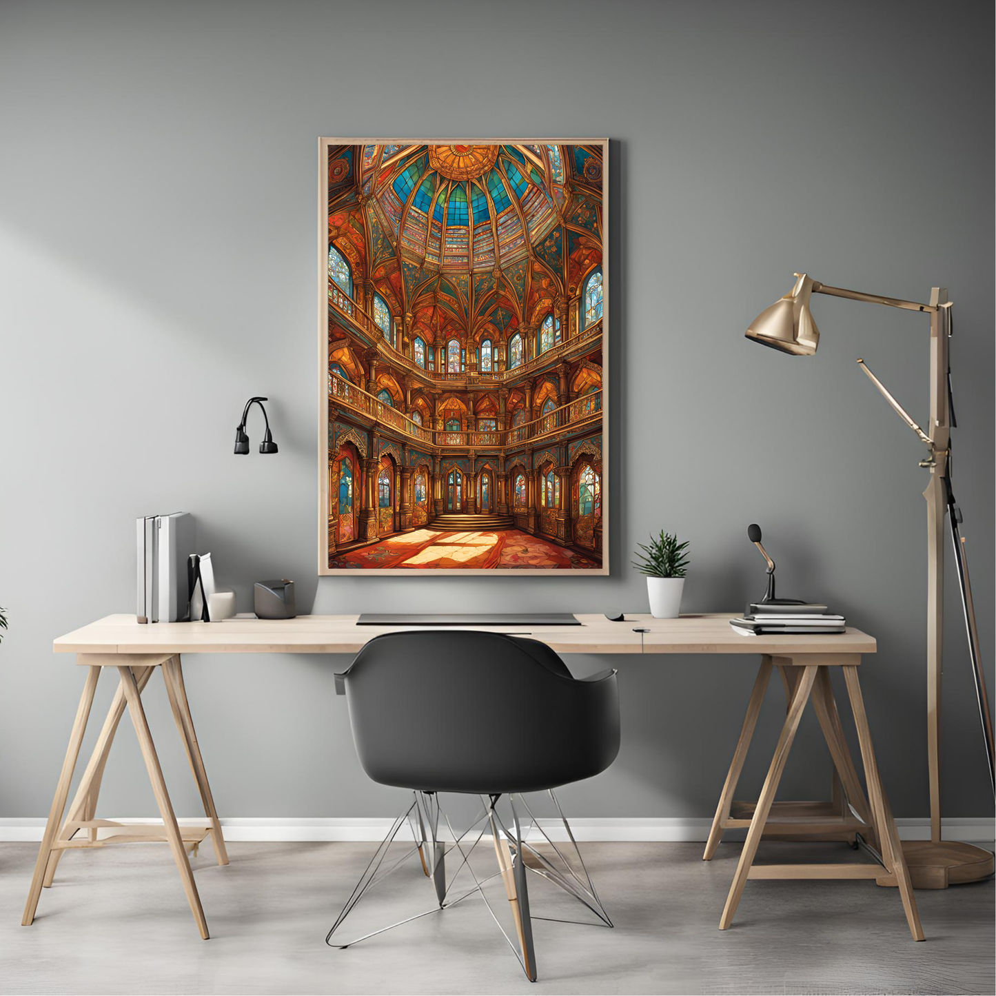 Indian Palace Colourful Interior Architecture Wall Art Digital Print