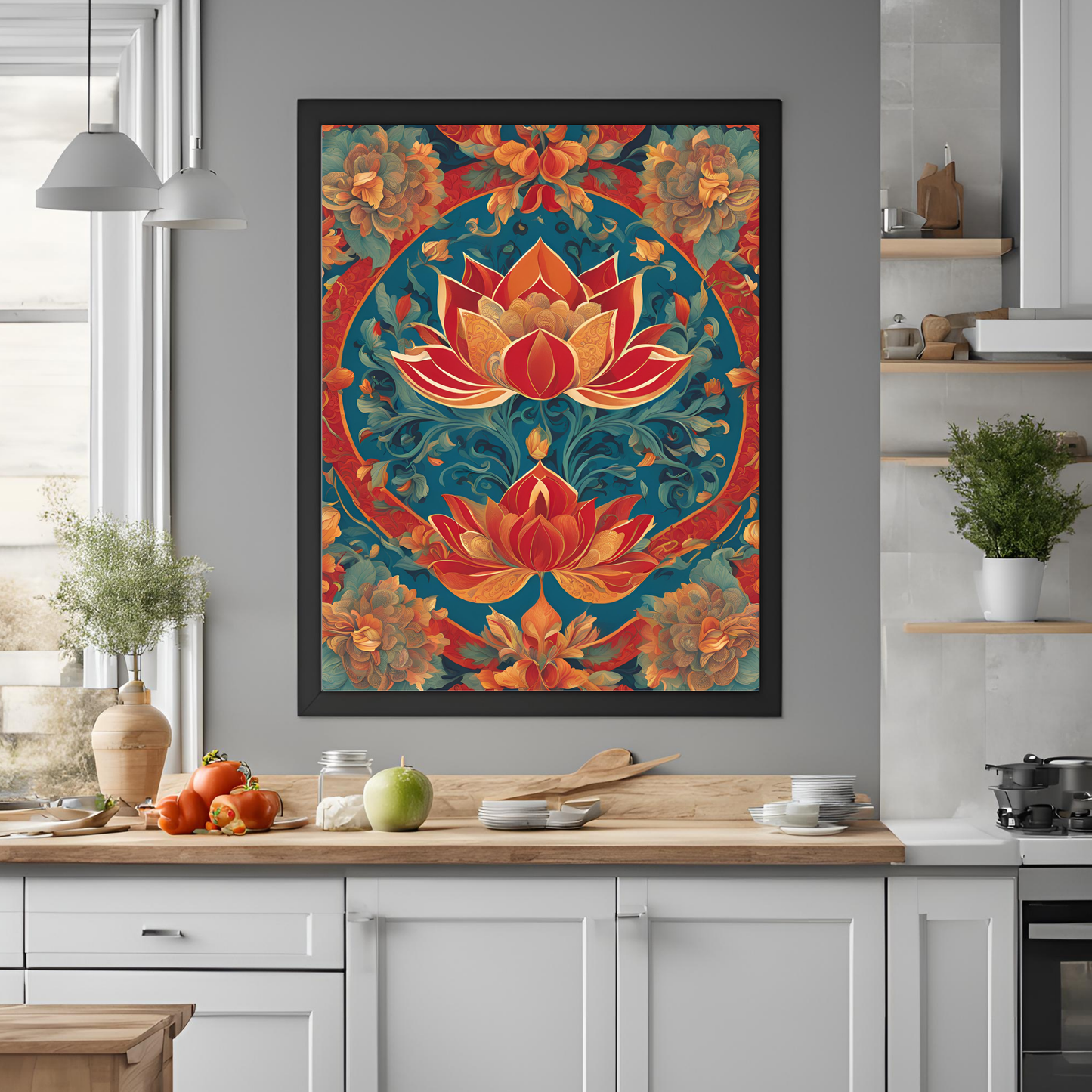 Lotus Traditional Folk Print - Digital Download