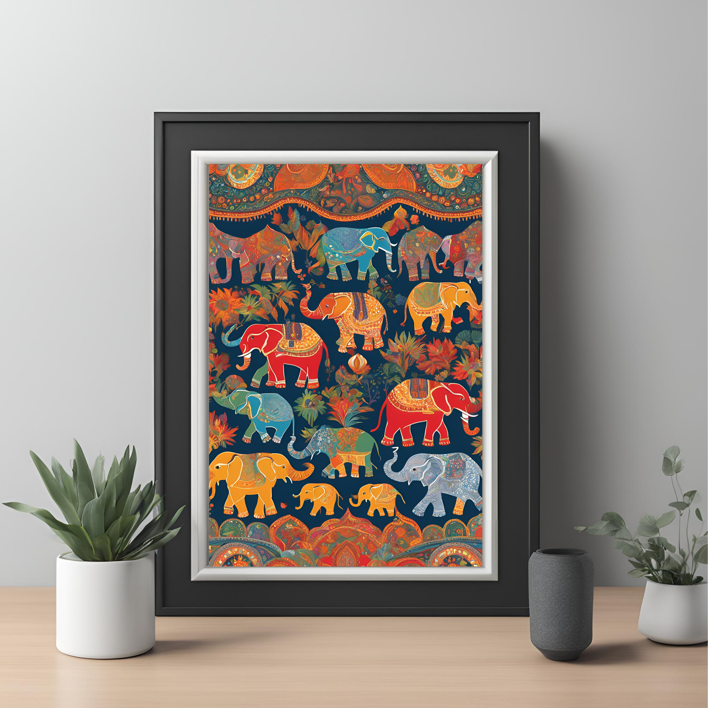 Indian Elephant Print Wall Art Digital Download