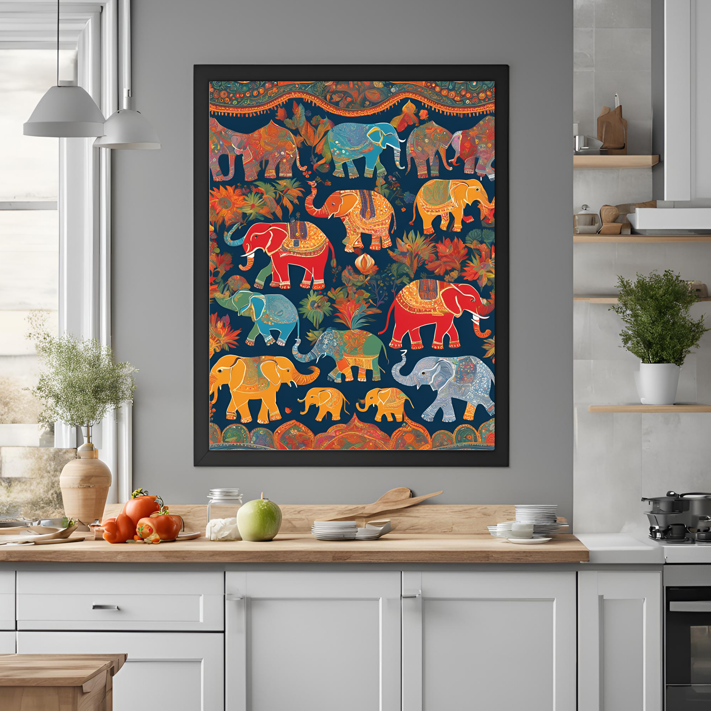 Indian Elephant Print Wall Art Digital Download