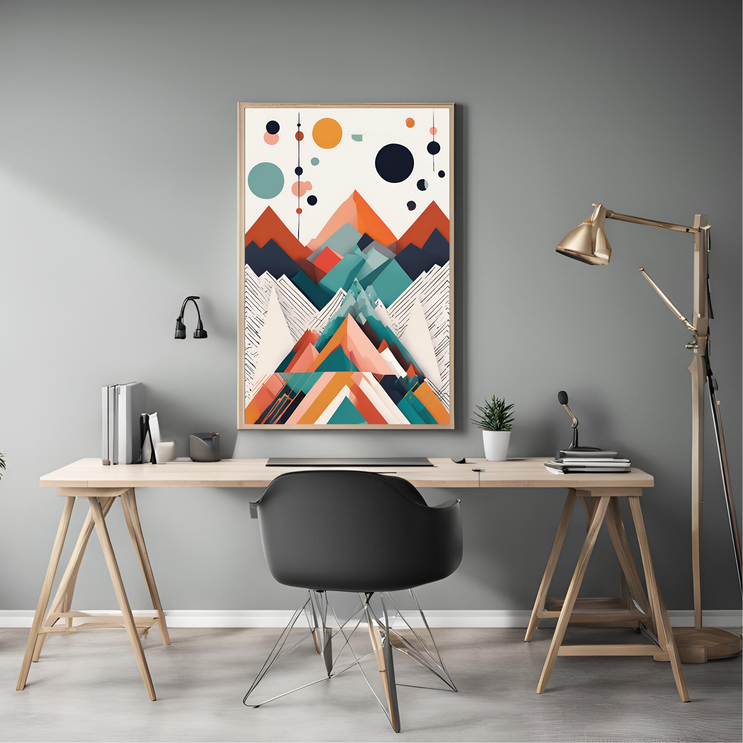 Scandinavian Colourful Mountain Wall Art Digital Download