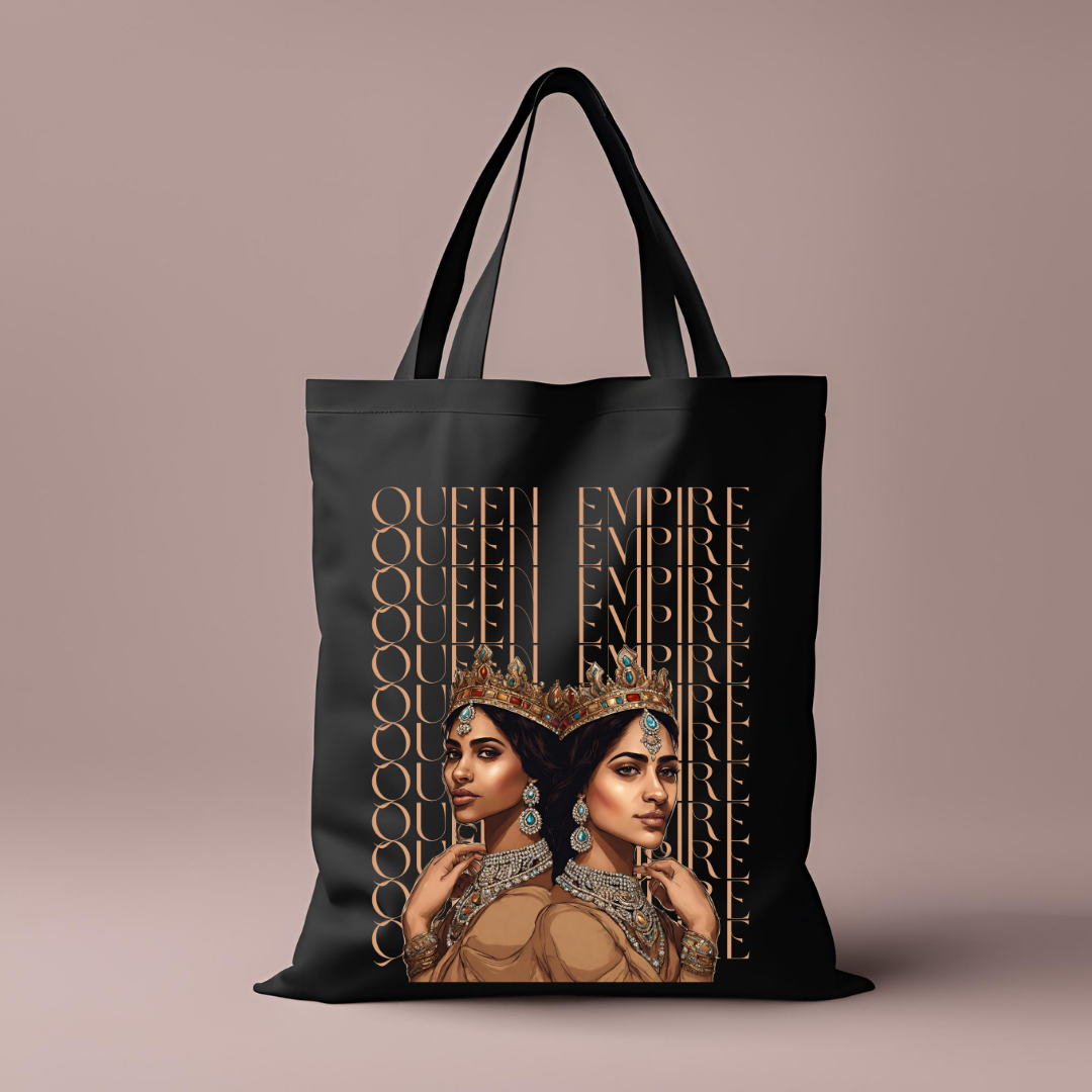 South Asian Art - Brown Queen Empire Tote Bag