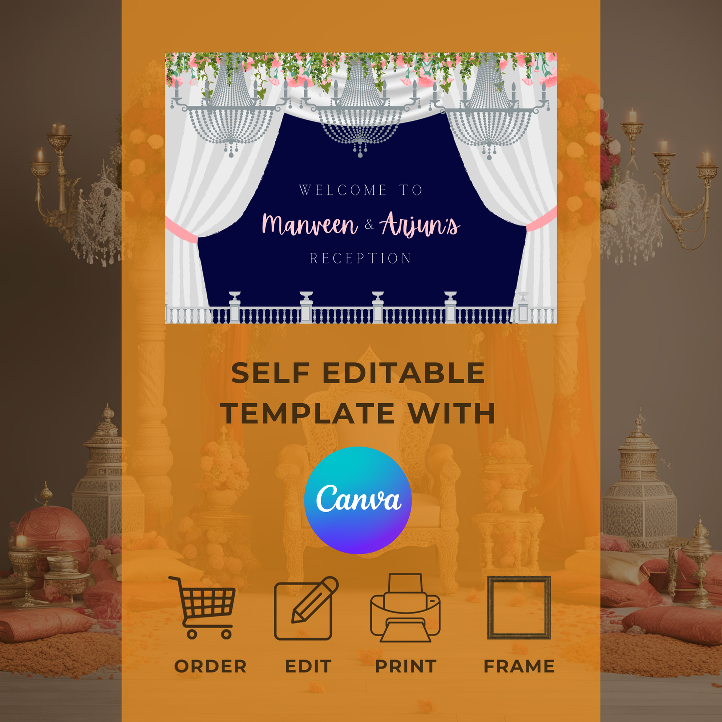 Decor Reception Entrance Board Digital Download - Online Template