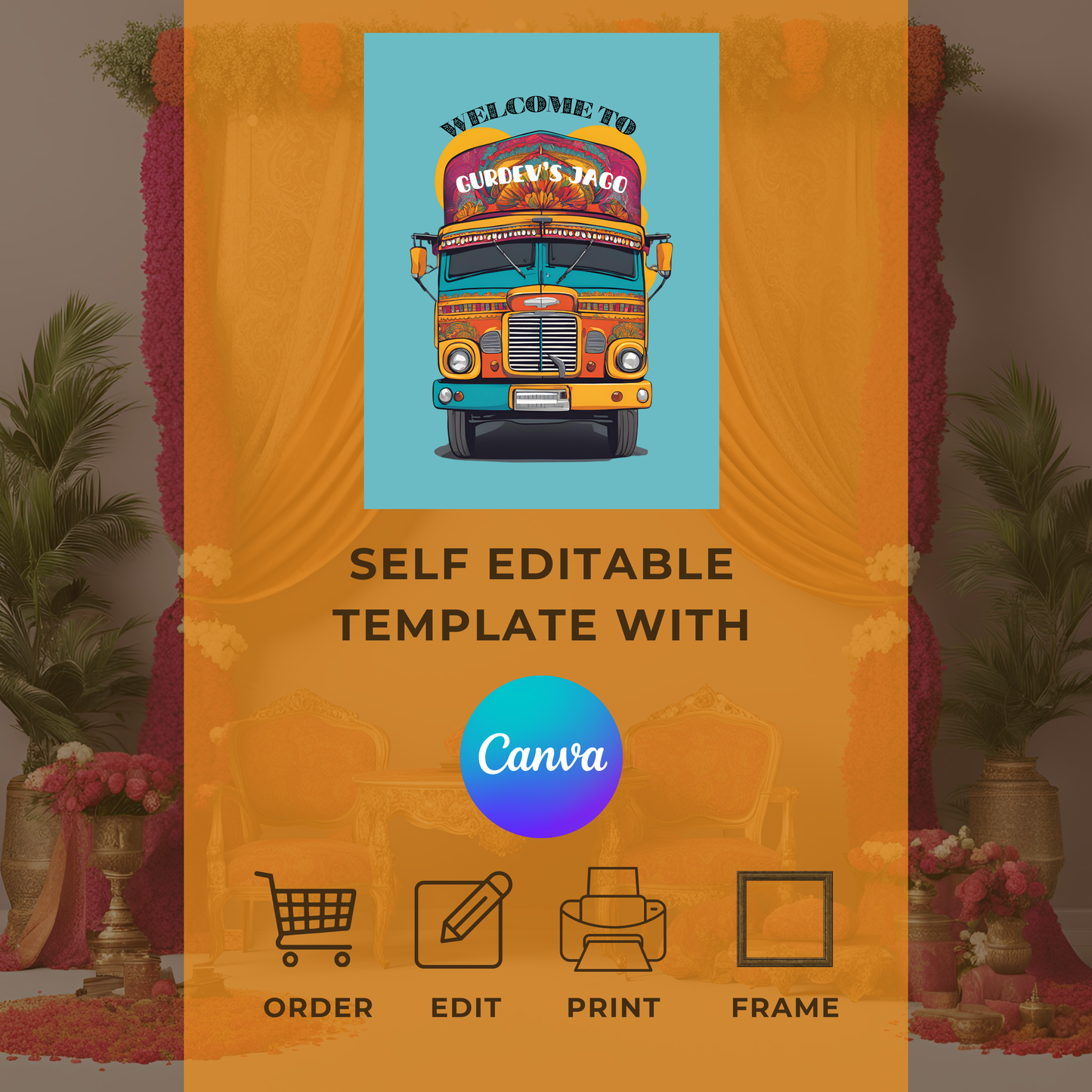 Punjabi Truck Entrance Board Digital Download - Online Template