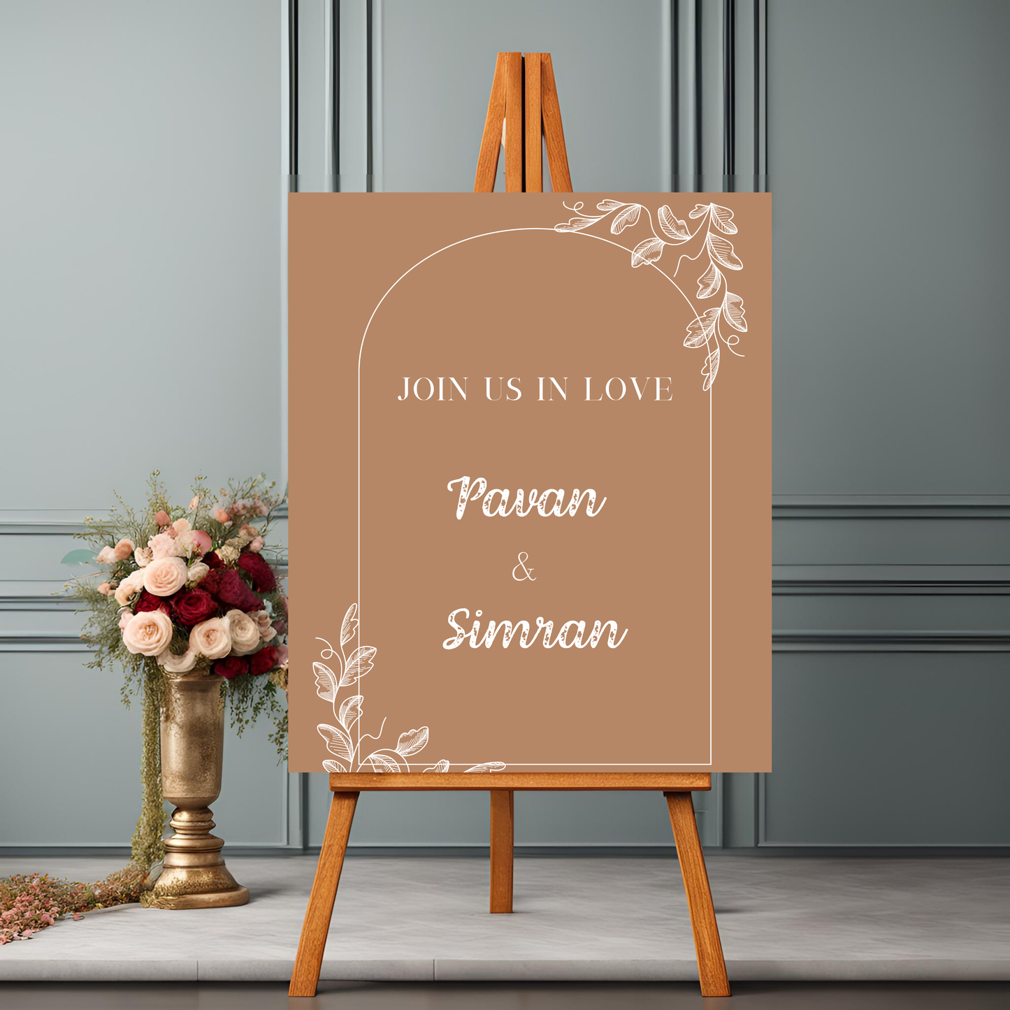 Beige Minimalist Calligraphy Welcome Board