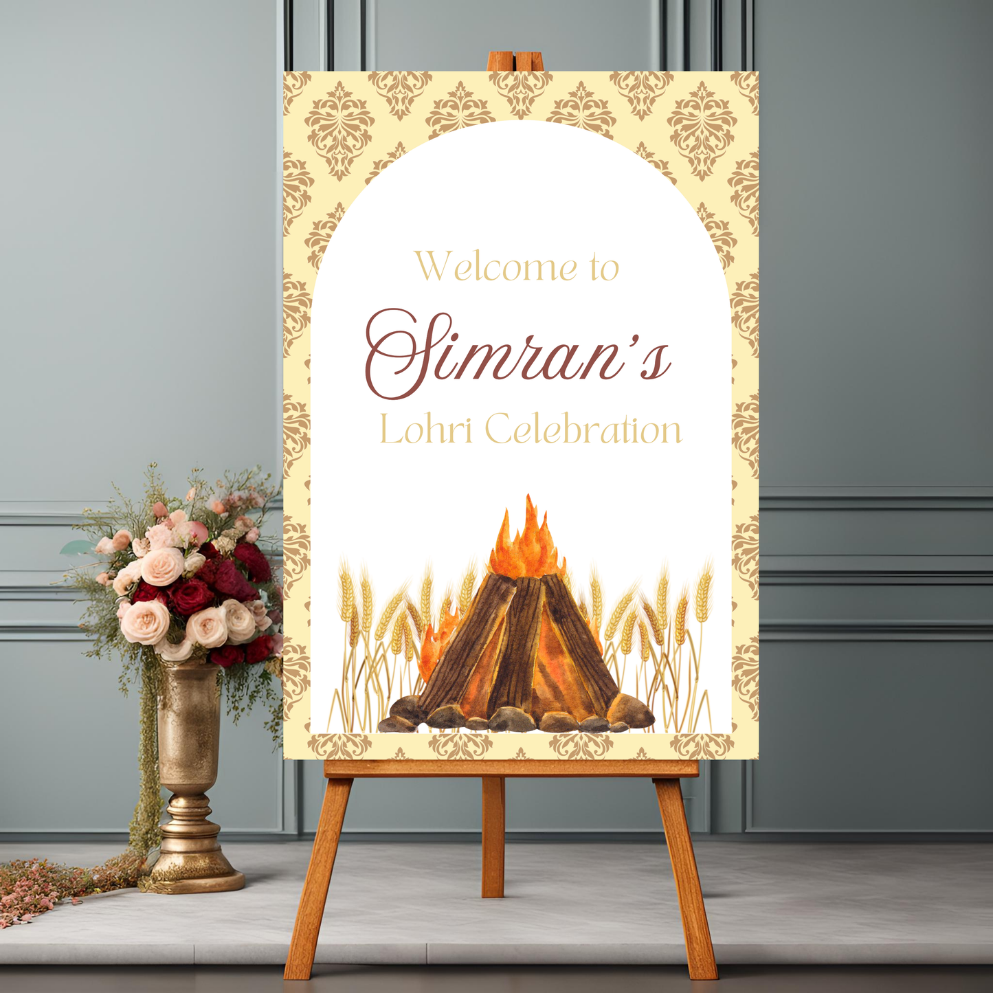 Lohri Bonfire Welcome Sign