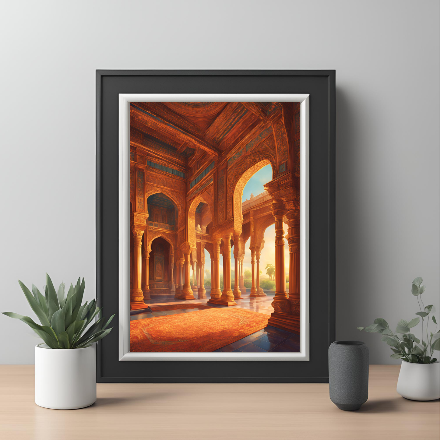 Indian Mughal Palace Architecture Sunset Wall Art Digital Print