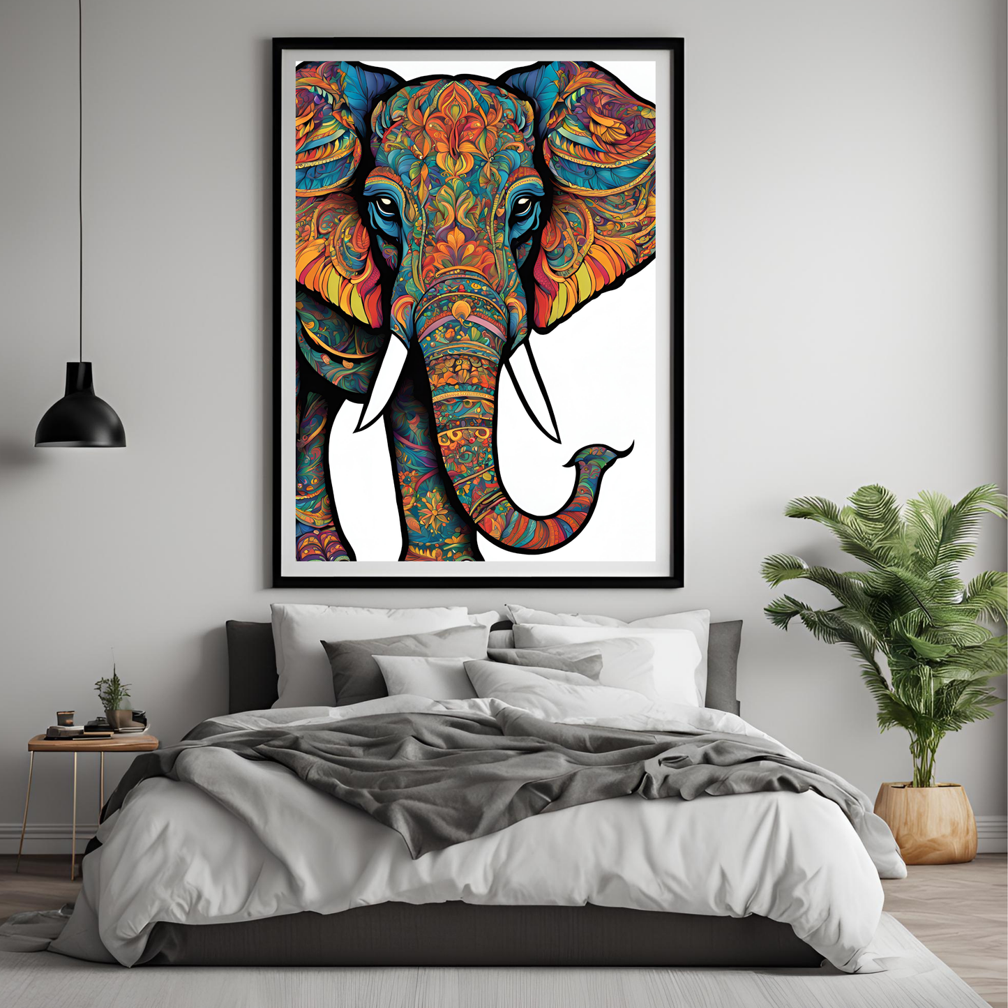 Indian Elephant Minimalist Wall Art Digital Download