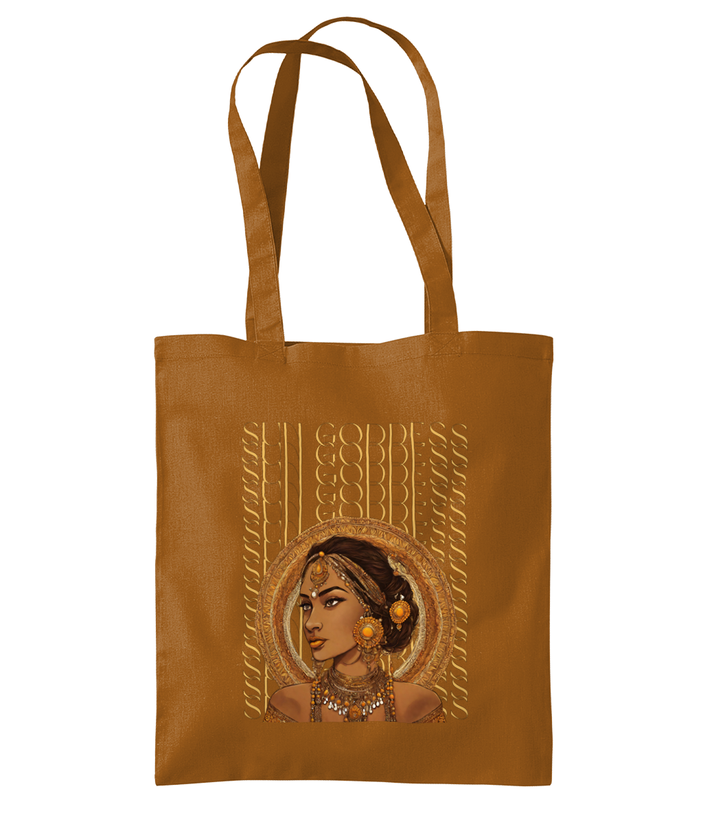 South Asian Art - Brown Sun Goddess Tote Bag