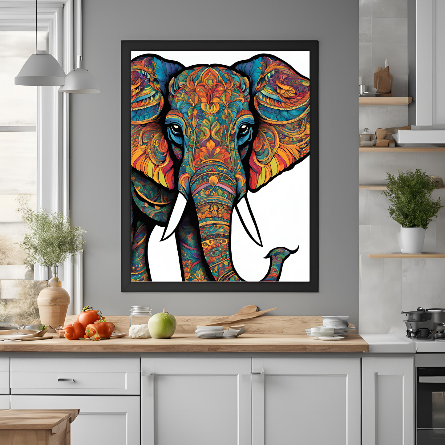 Indian Elephant Minimalist Wall Art Digital Download