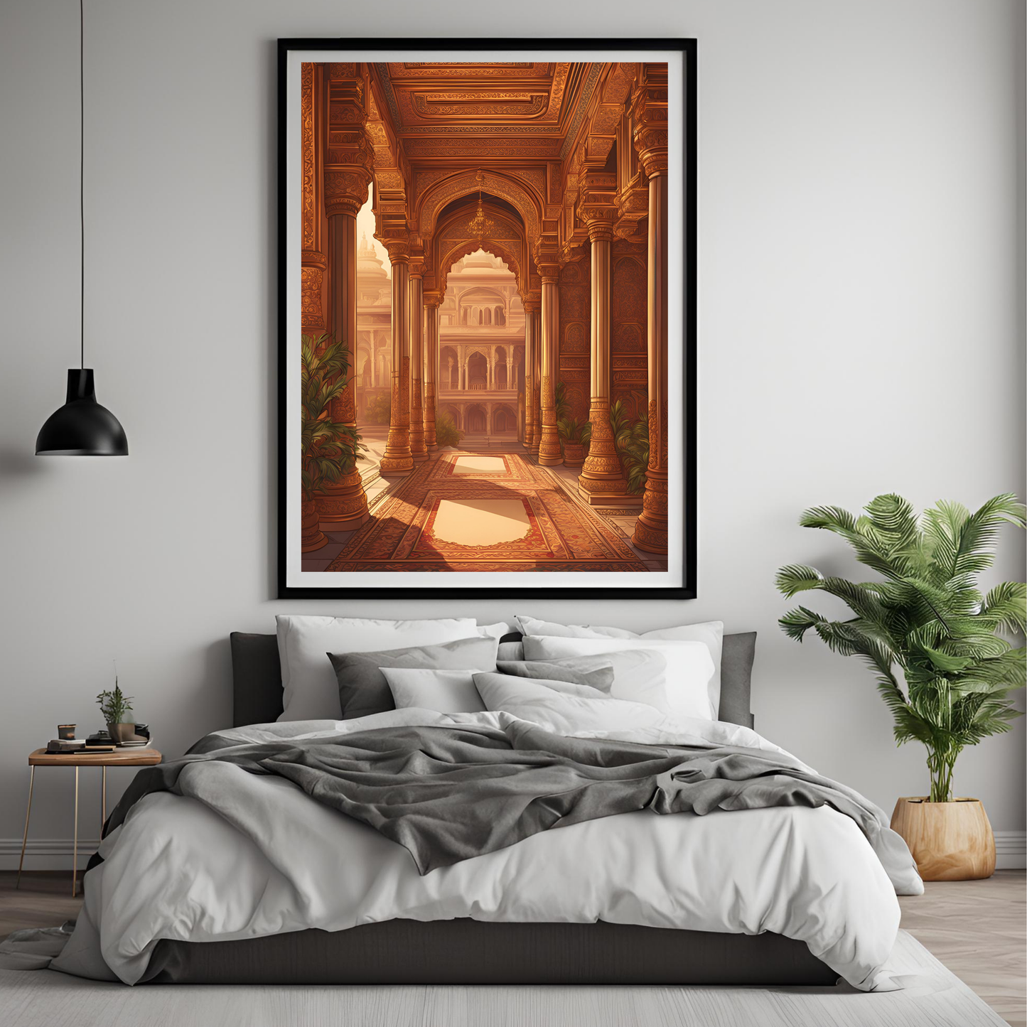 Indian Mughal Palace Architecture Sunset Wall Art Digital Print