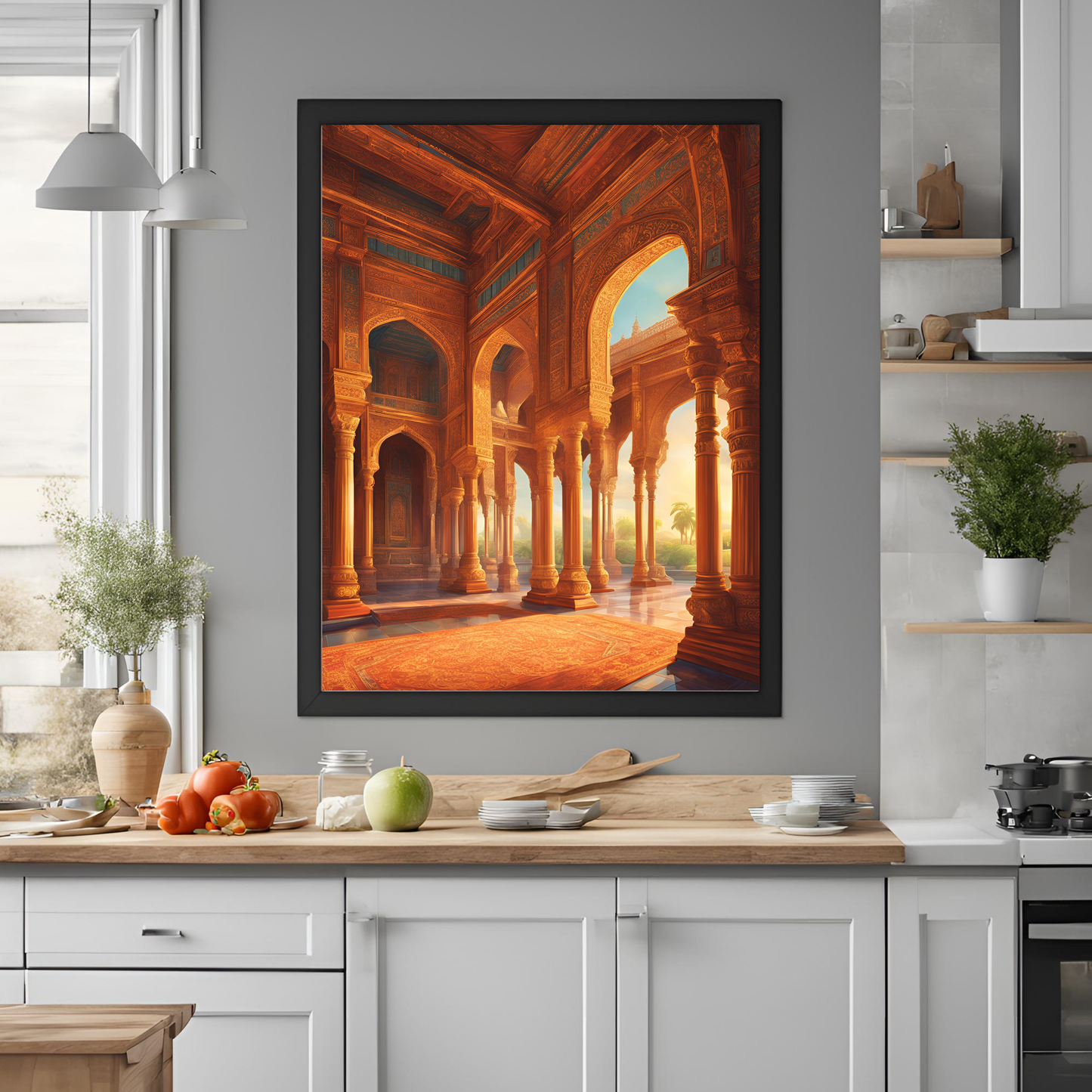 Indian Mughal Palace Architecture Sunset Wall Art Digital Print