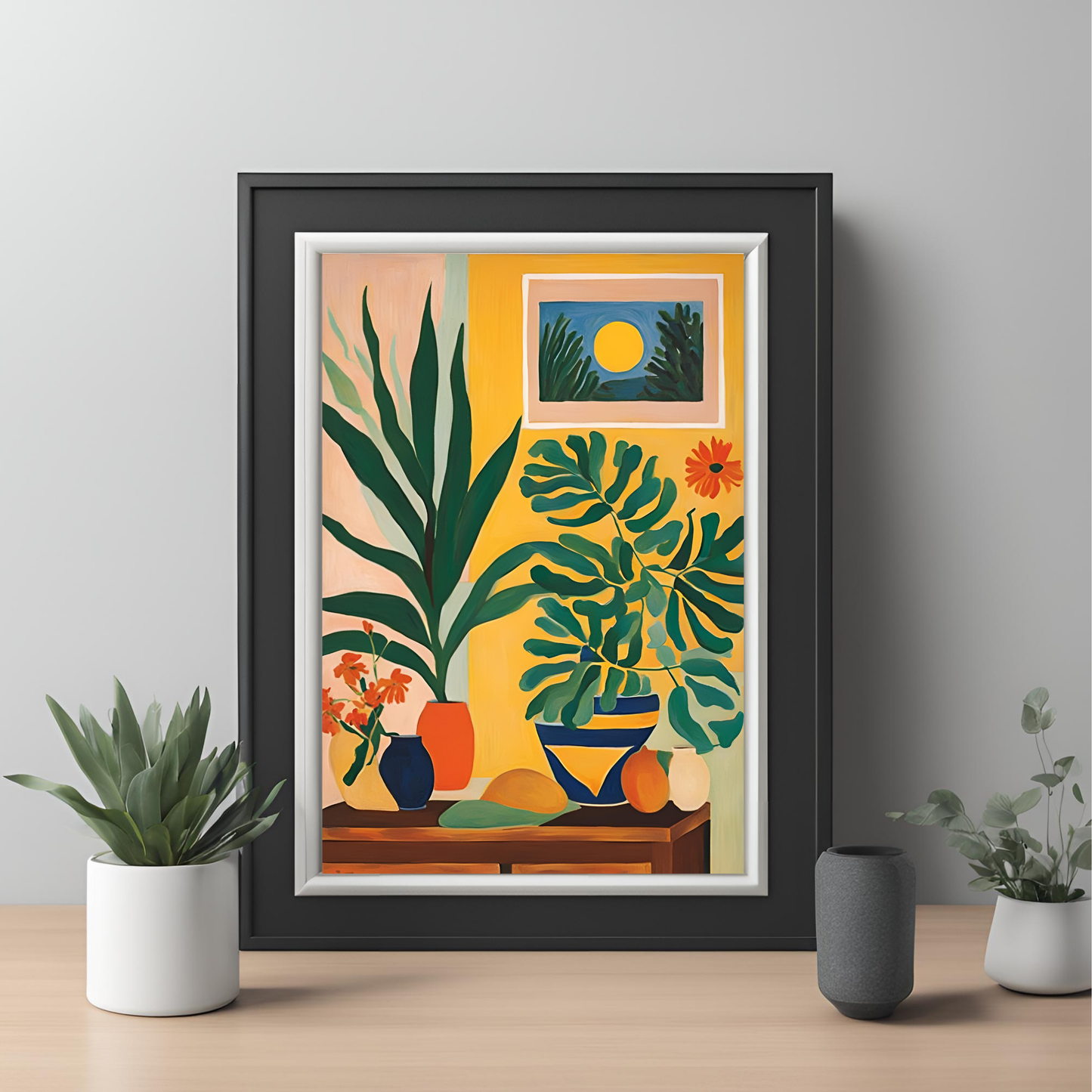 Sunset Plants Wall Art Digital Download