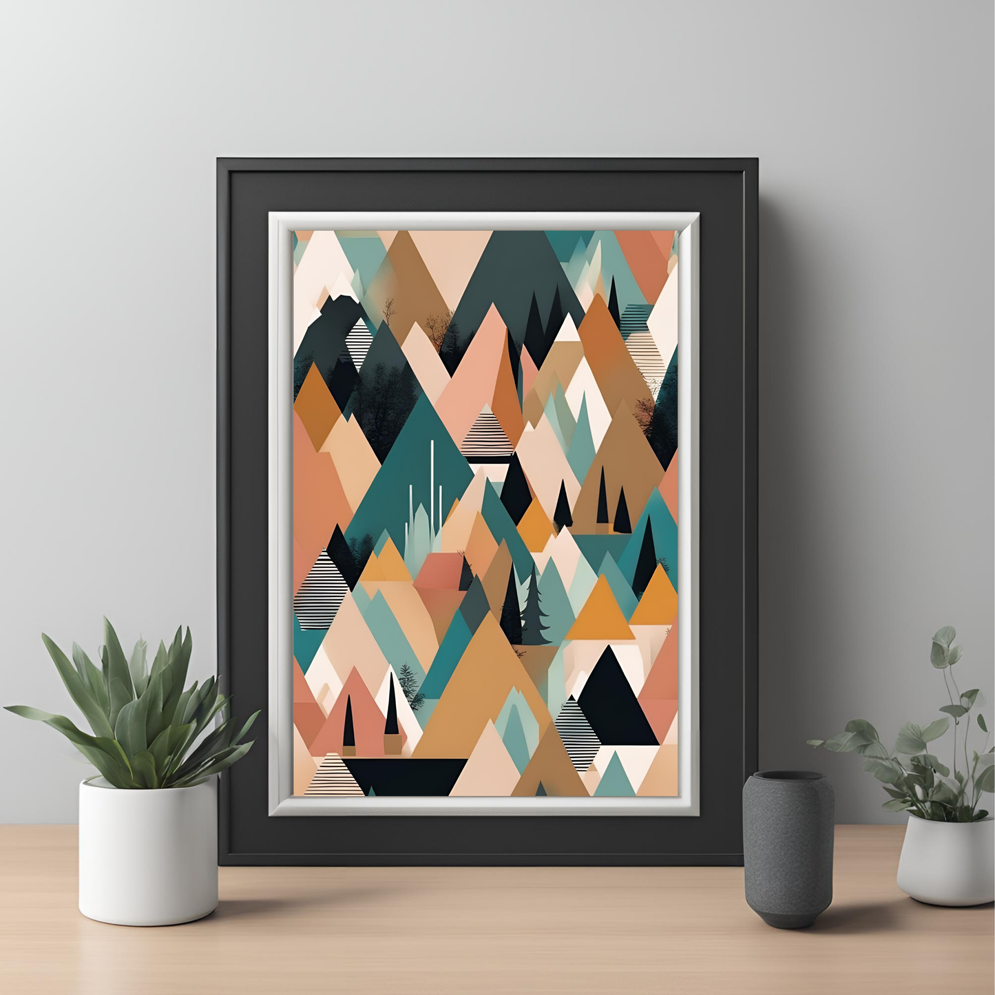 Scandinavian Neutral Mountain Wall Art Digital Download