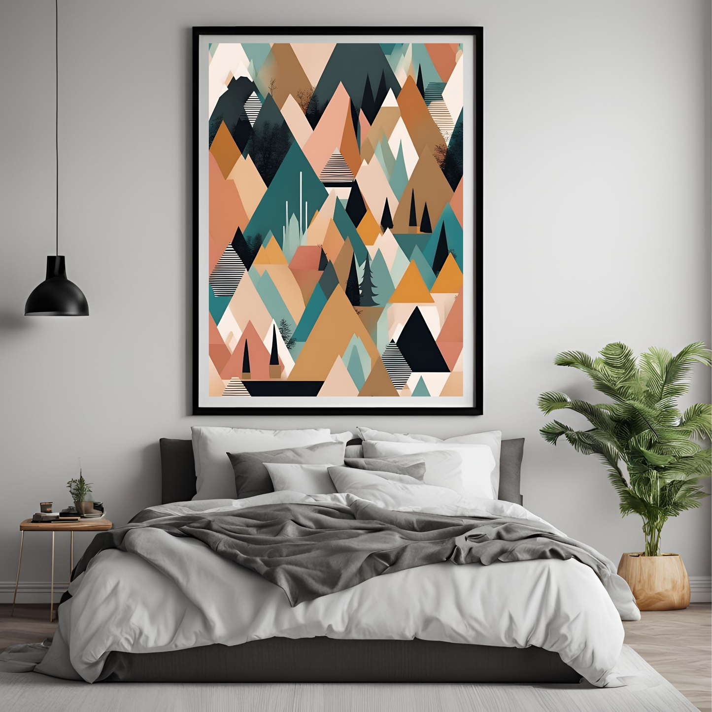 Scandinavian Neutral Mountain Wall Art Digital Download