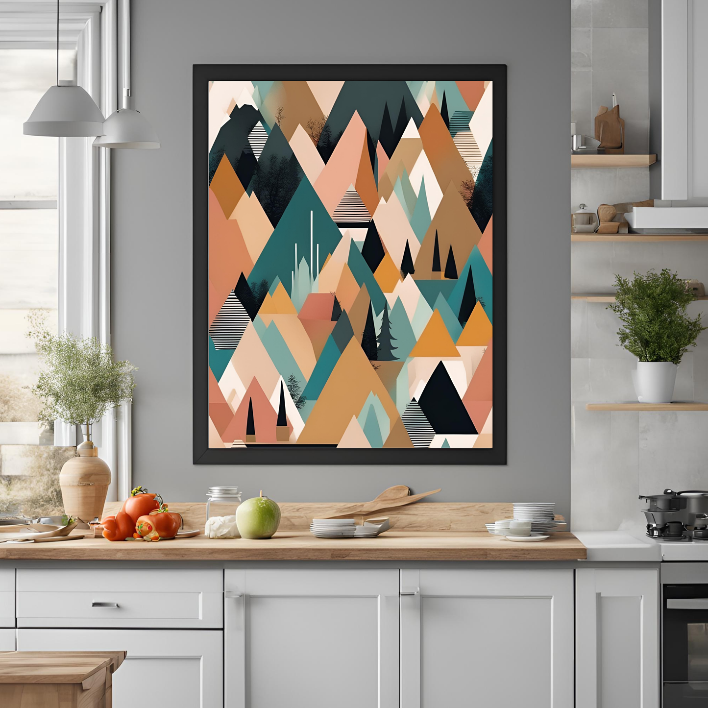 Scandinavian Neutral Mountain Wall Art Digital Download