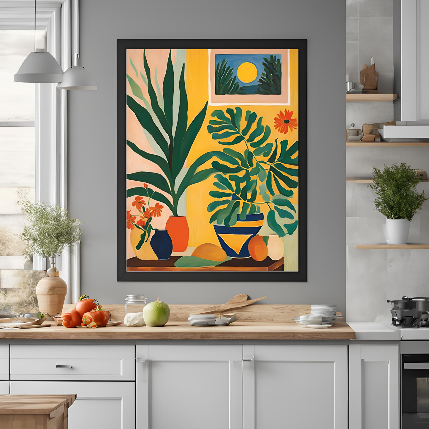 Sunset Plants Wall Art Digital Download