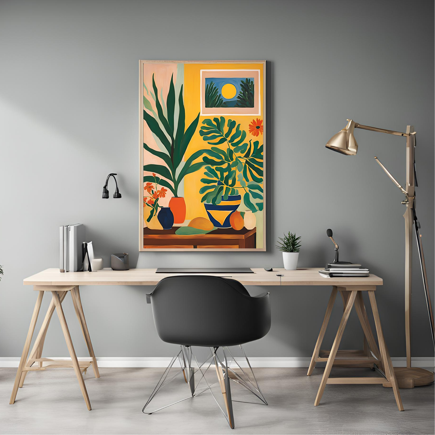 Sunset Plants Wall Art Digital Download