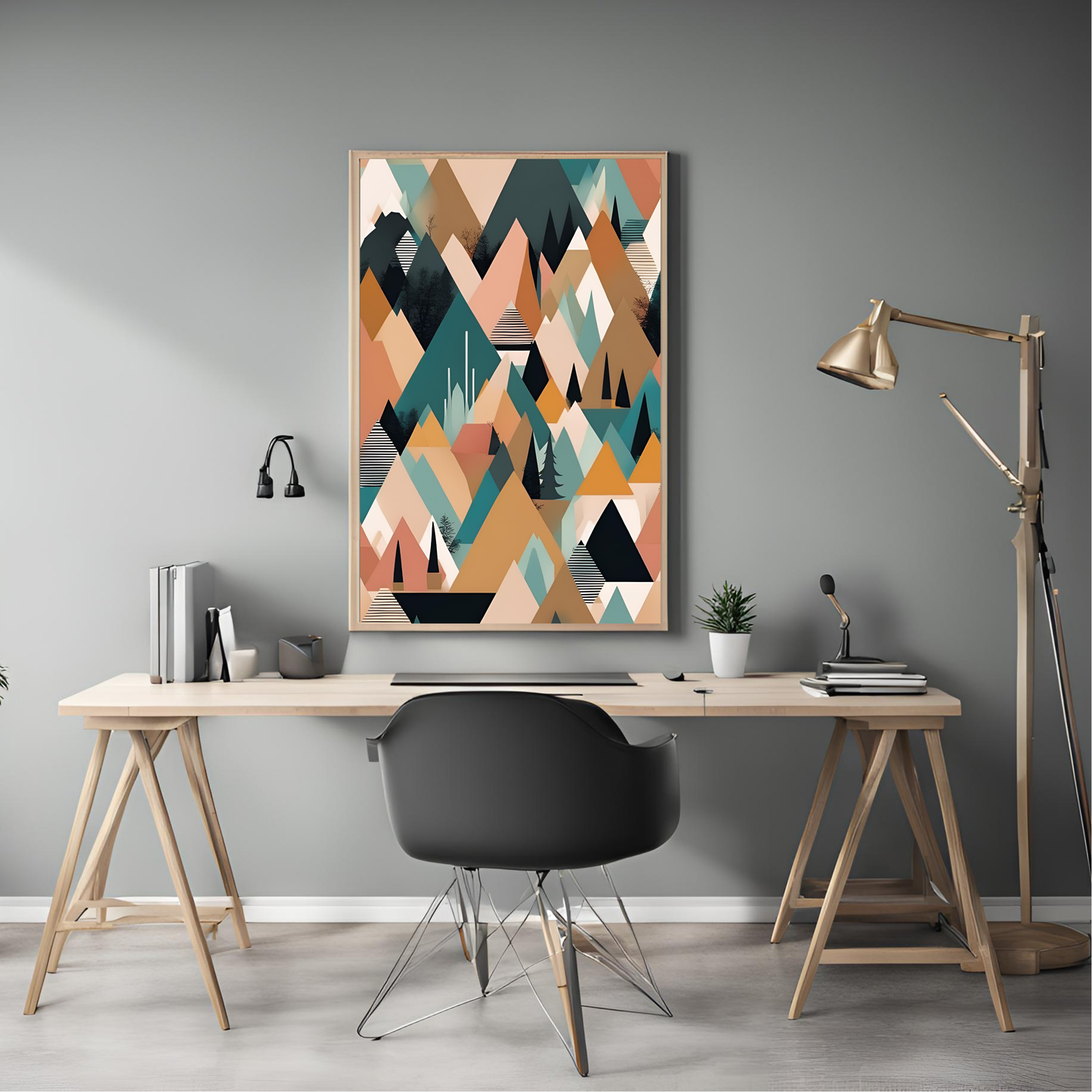 Scandinavian Neutral Mountain Wall Art Digital Download