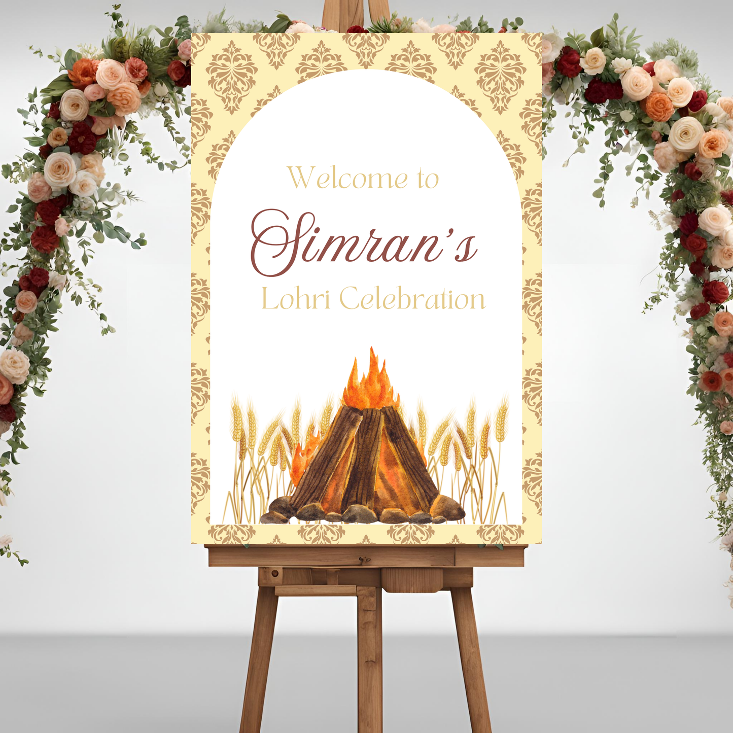 Lohri Bonfire Welcome Sign