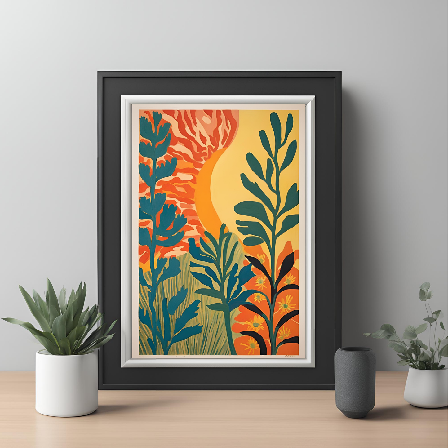 Sunset Plant Wall Art Digital Download