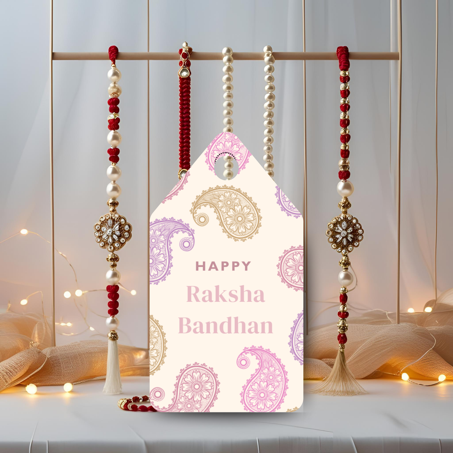 Rakhri Digital Gift Tags - Editable Template