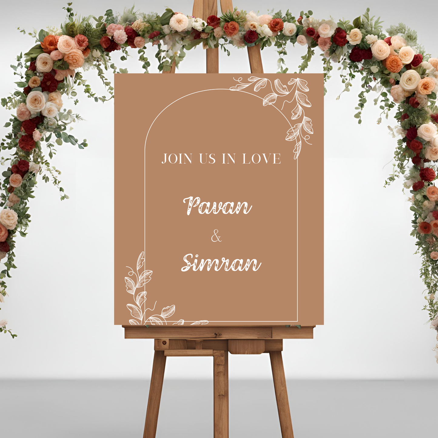 Beige Minimalist Calligraphy Welcome Board