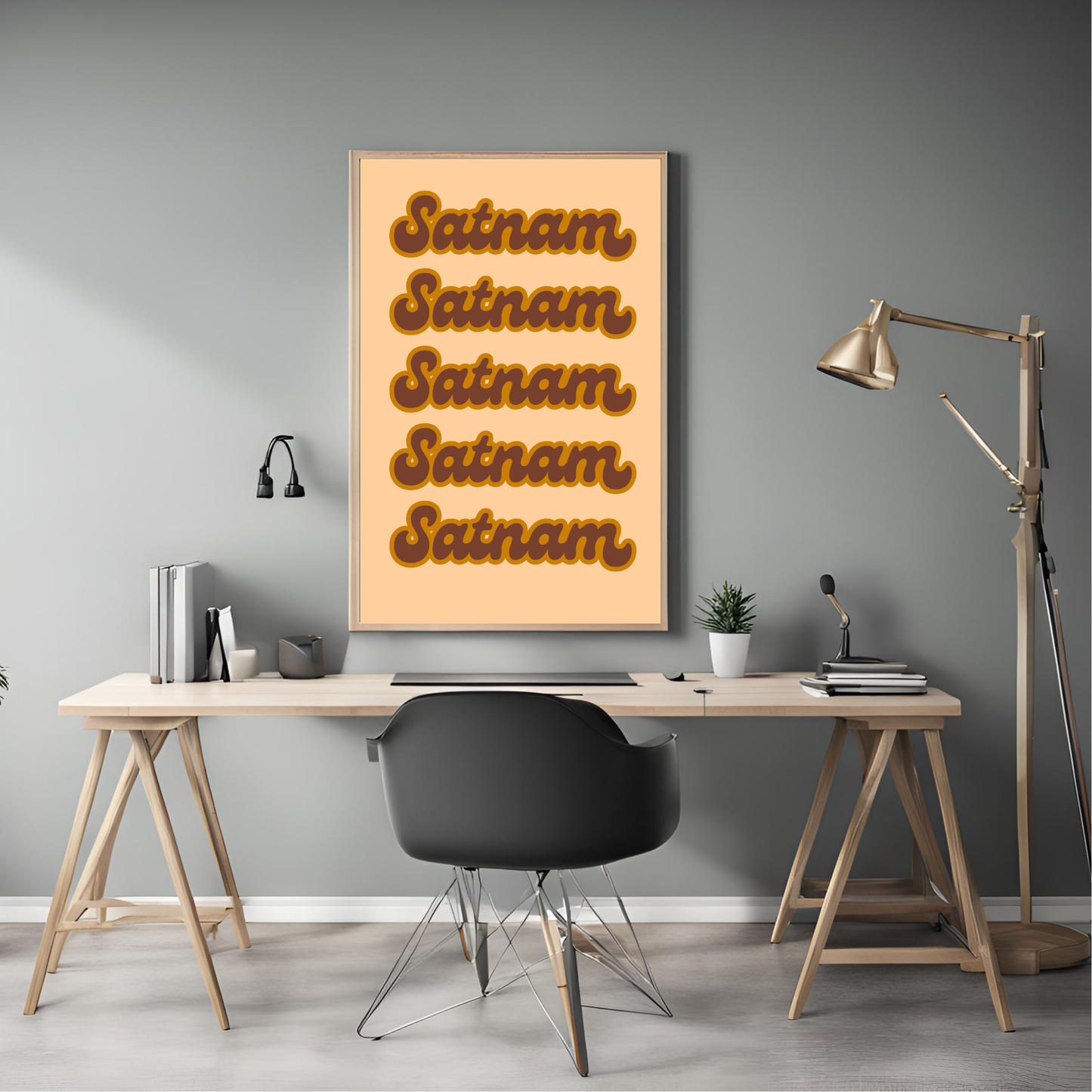 Satnam Retro Framed A4 Print - Portrait/Black