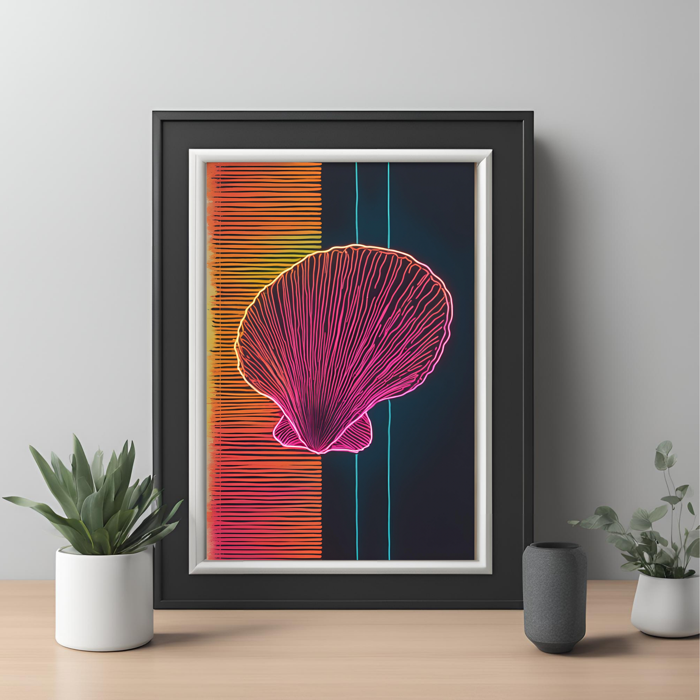 Coastal Gallery Wall - Shell Printable Wall Art Summer Aesthetic Colourful Beach Poster