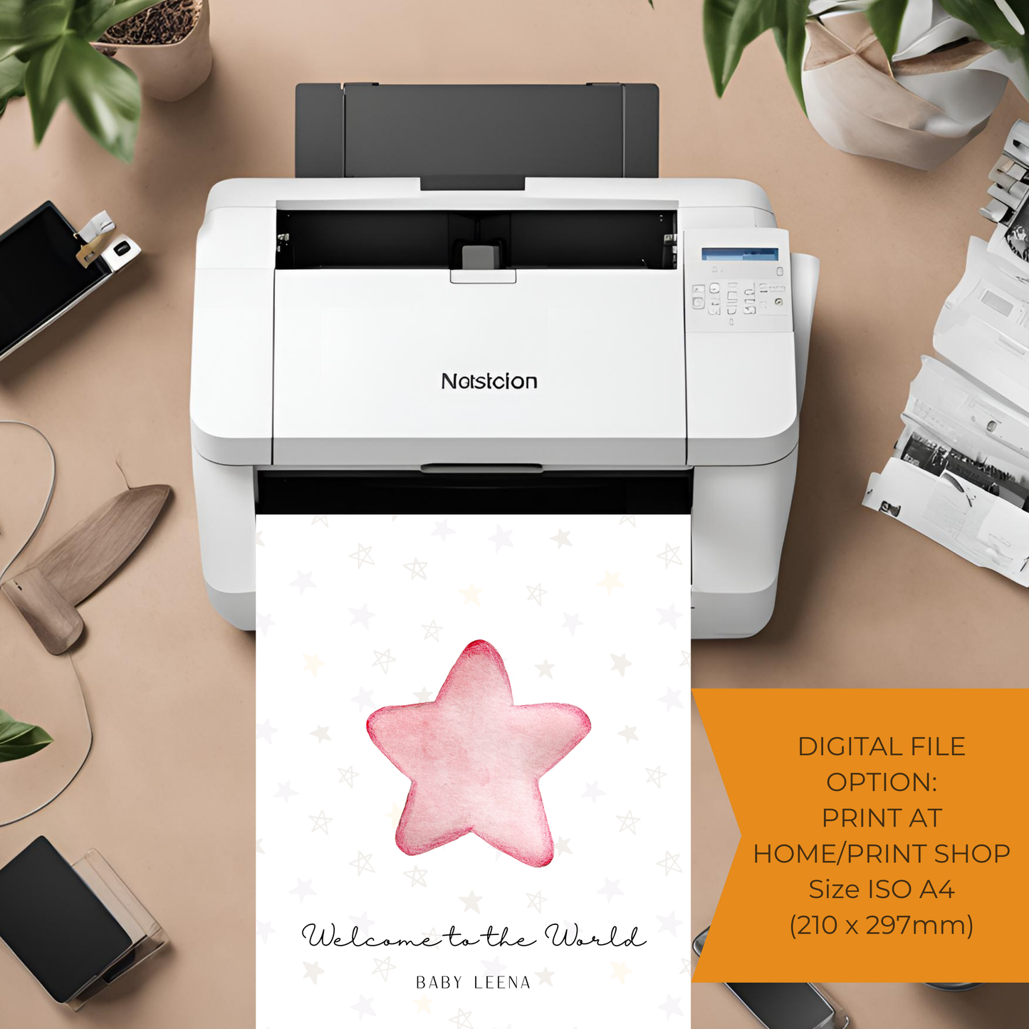 Star Baby Customisable Print Digital Template