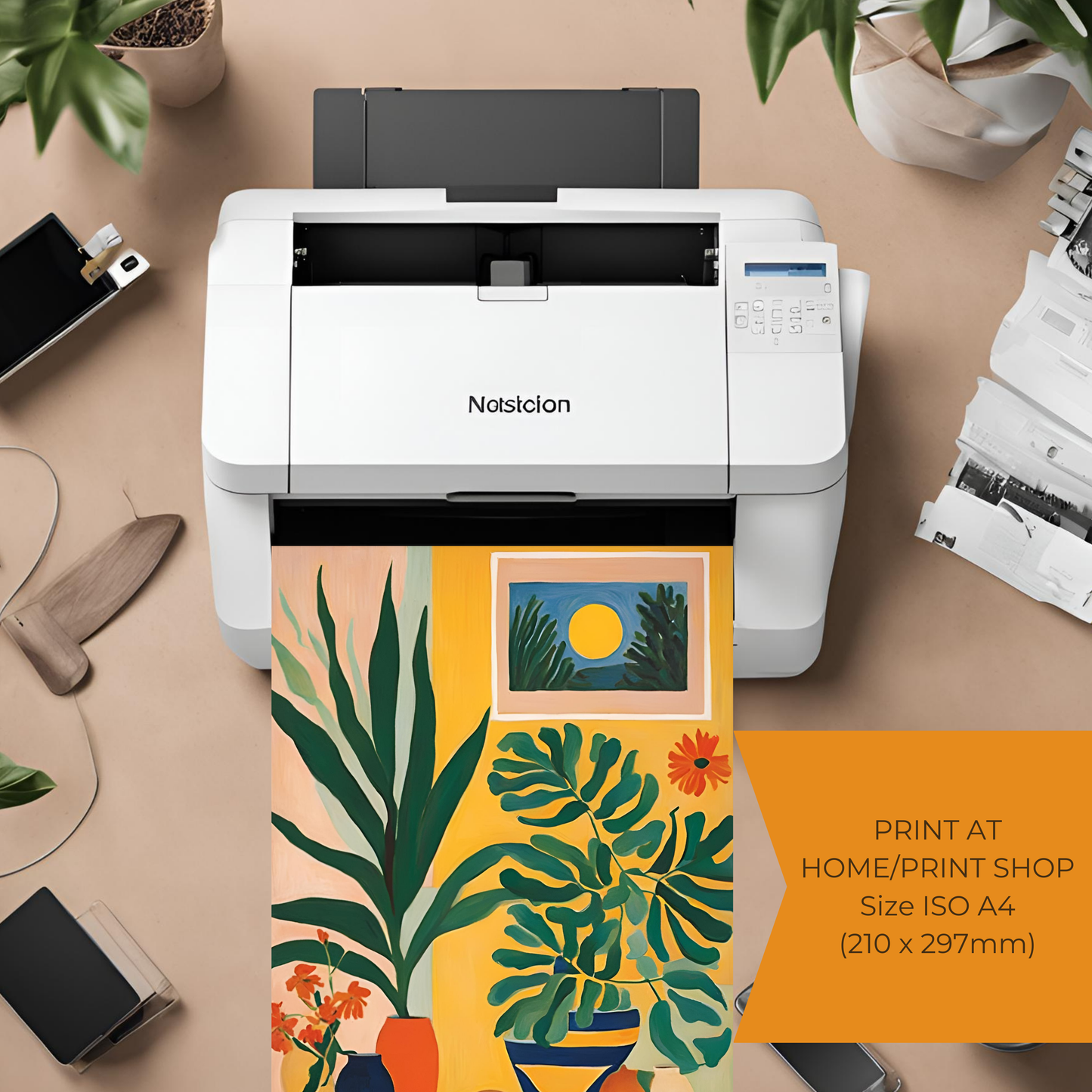 Sunset Plants Wall Art Digital Download