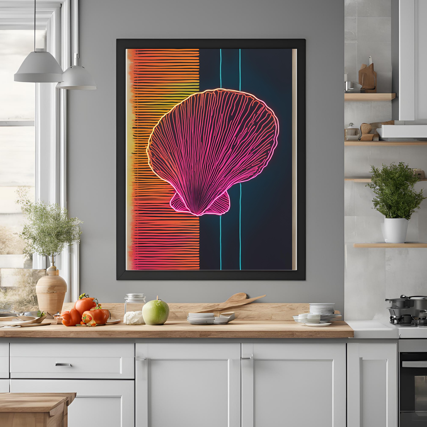 Coastal Gallery Wall - Shell Printable Wall Art Summer Aesthetic Colourful Beach Poster