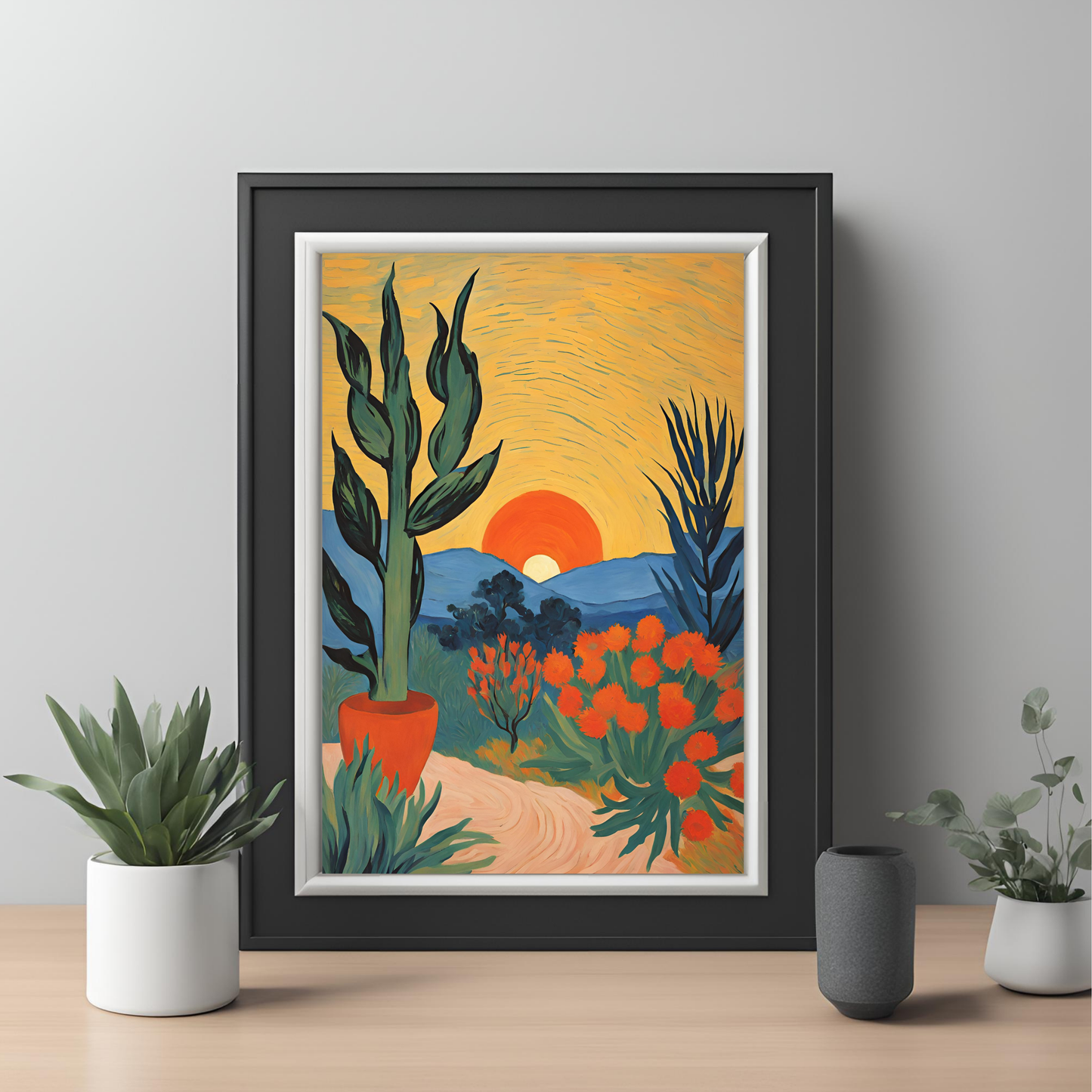 Sunset Plant Desert Wall Art Digital Download