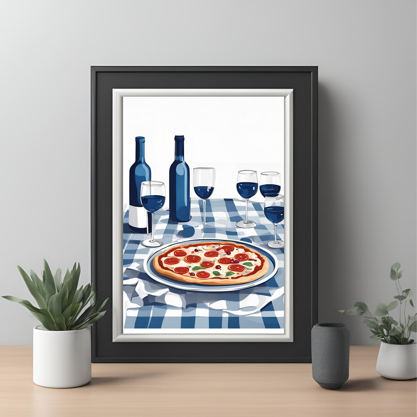Blue Picnic Wall Art Digital Download