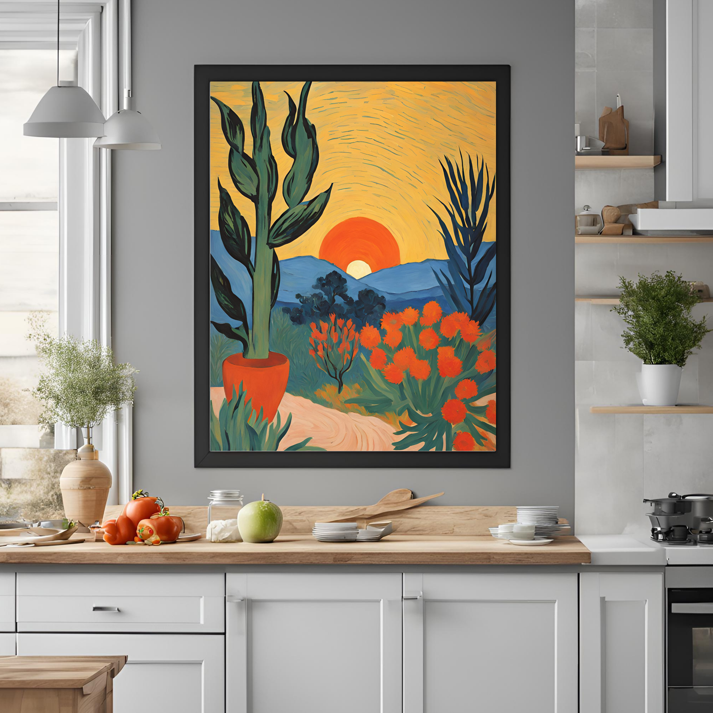 Sunset Plant Desert Wall Art Digital Download