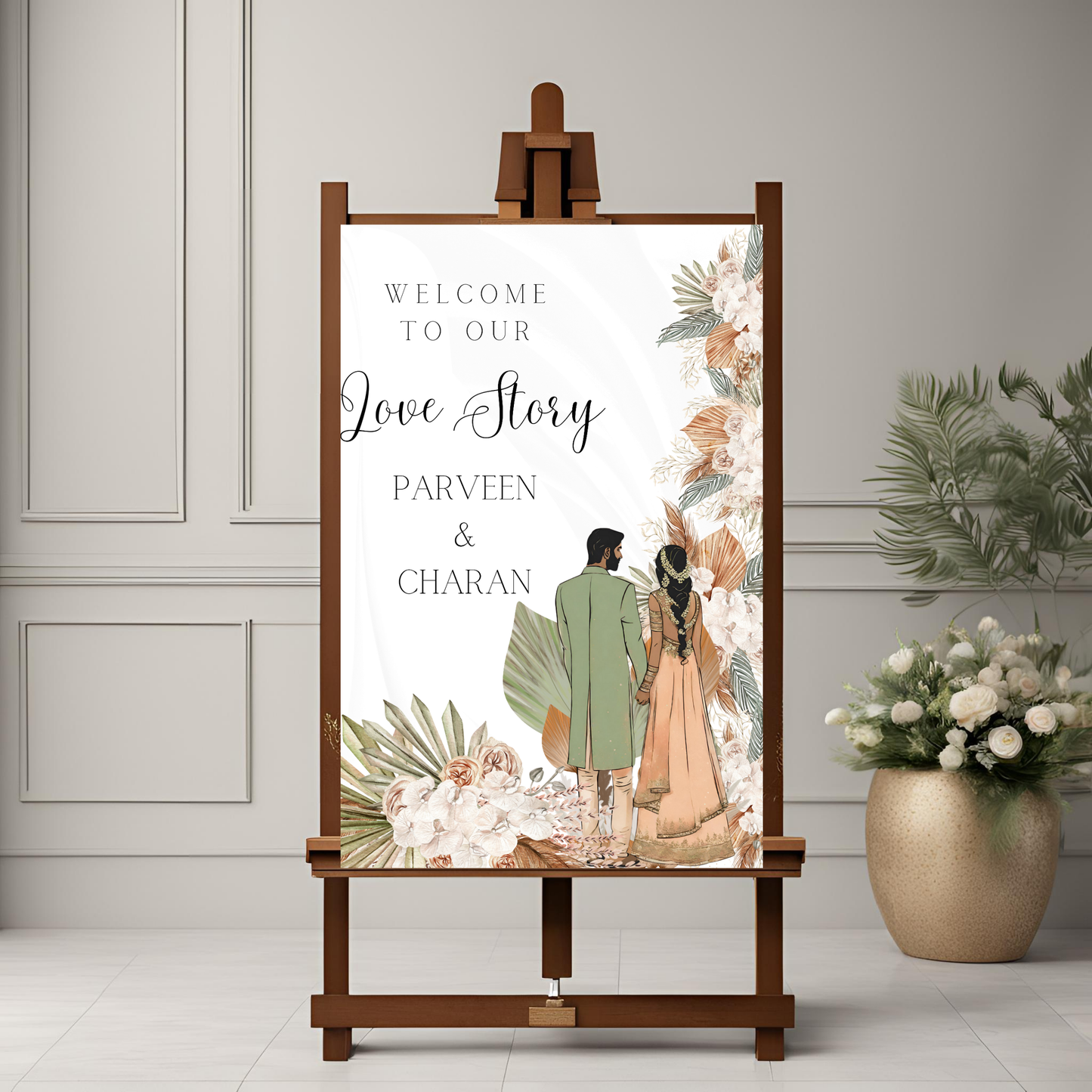 Green Tropical Entrance Board Digital Download - Online Template
