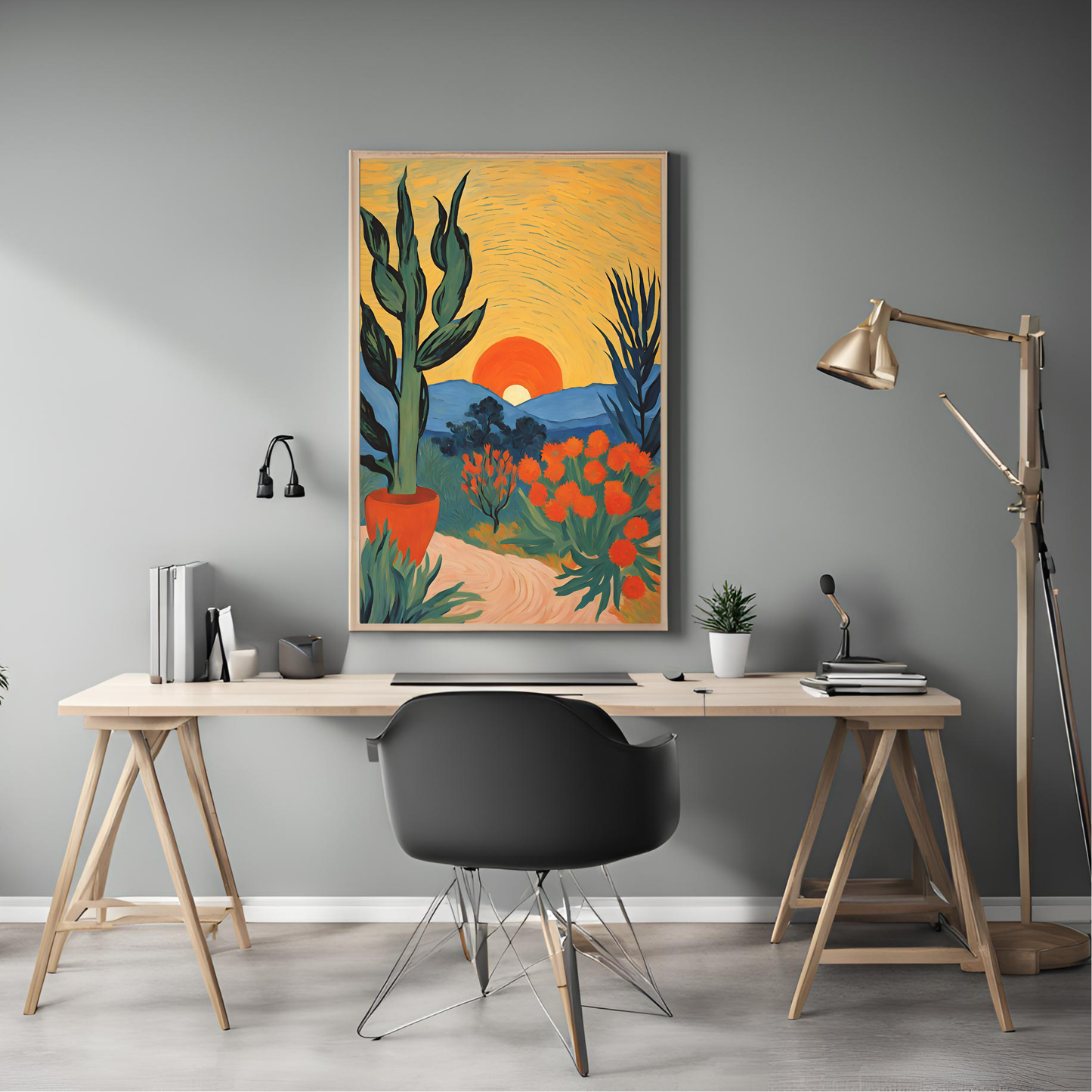 Sunset Plant Desert Wall Art Digital Download