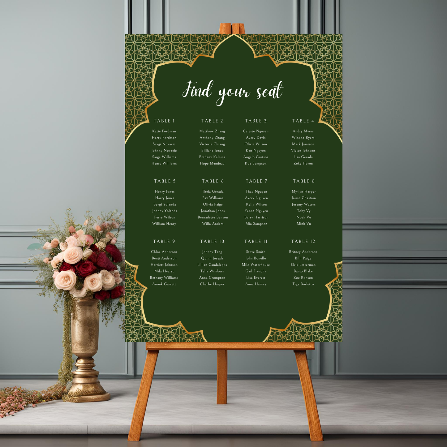 Emerald Seating Plan