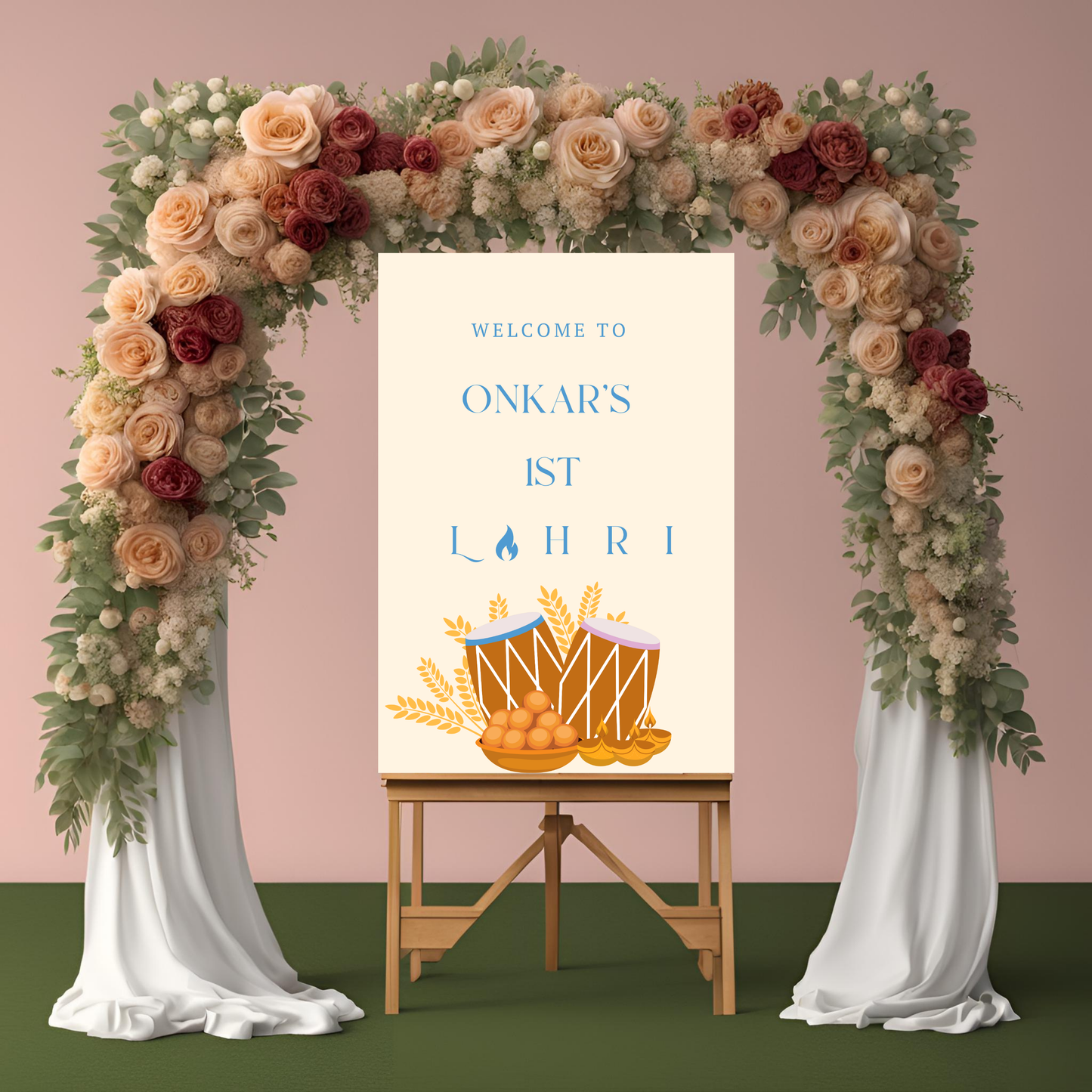 Lohri Decor Entrance Board Digital Download - Online Template