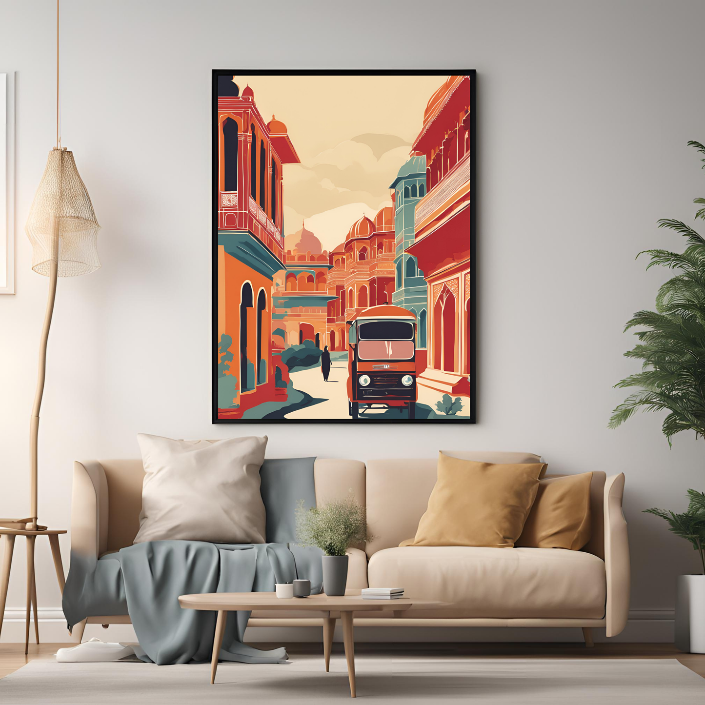 India Street Black Framed A4 Portrait Print