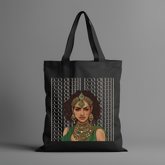 South Asian Art - Brown Eco Queen Tote Bag