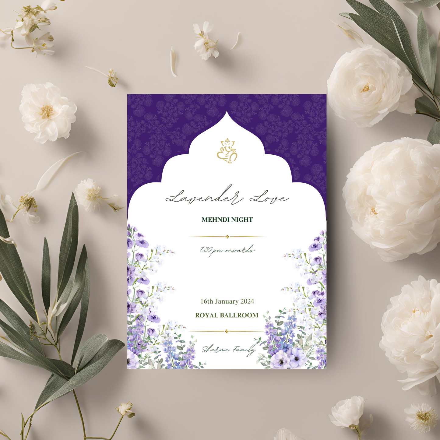 Minimalist Floral Invites 6pcs Digital Download - Online Template