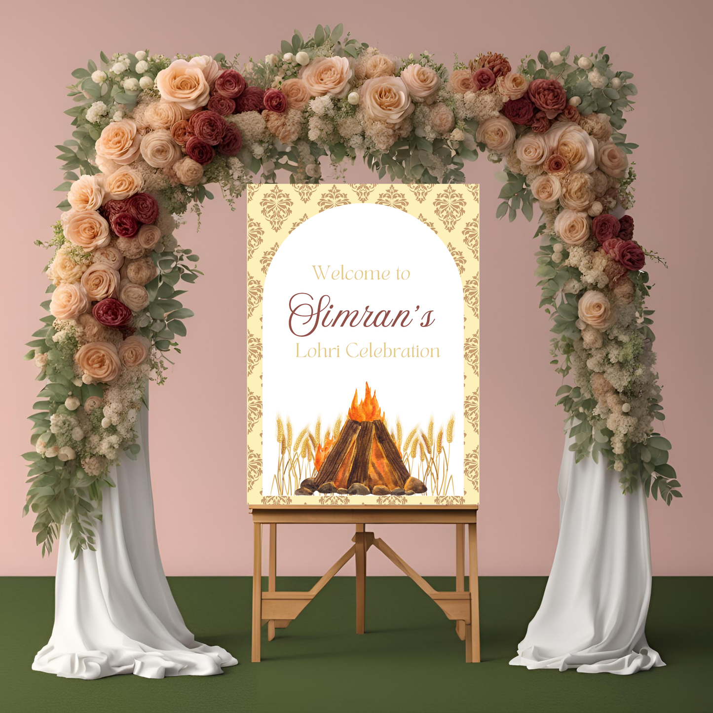 Lohri Bonfire Welcome Sign