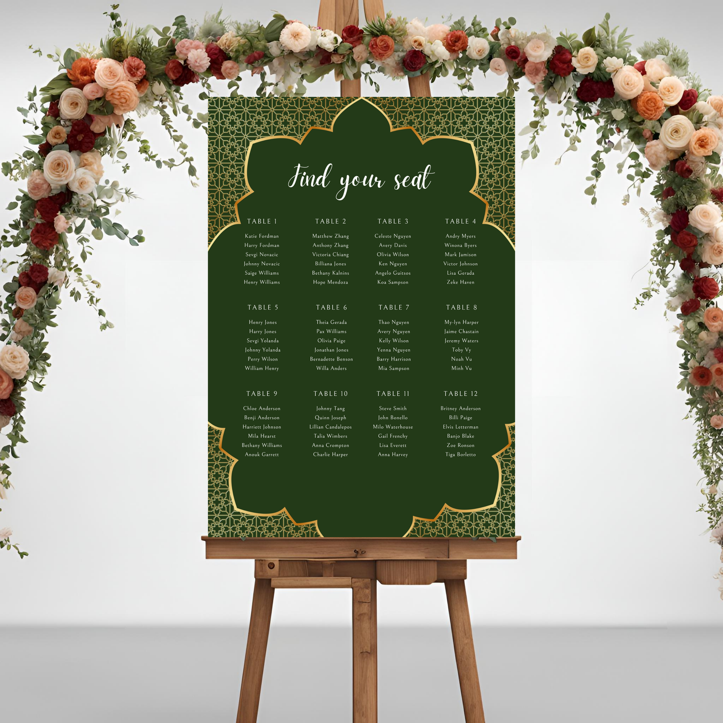 Emerald Seating Plan